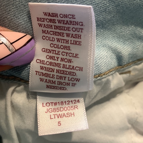 So Light Wash Blue Distressed Cuffed Midi Jean Shorts - Picture 10 of 10